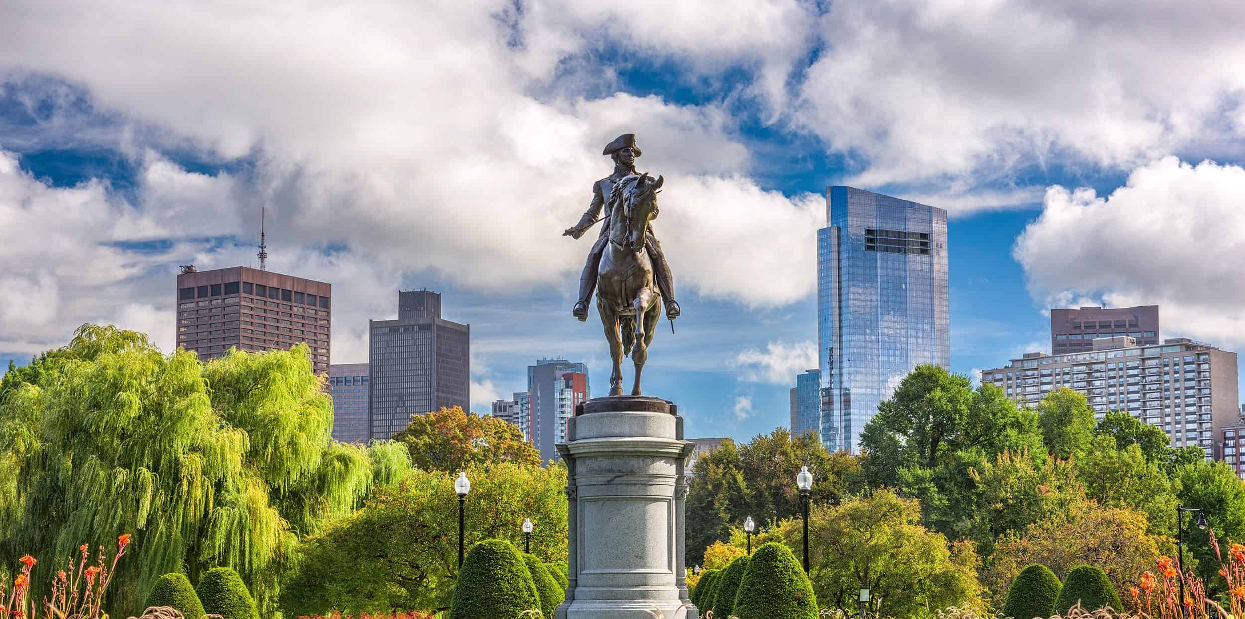 George Washington Monument at Public Garden in Boston, Massachusetts